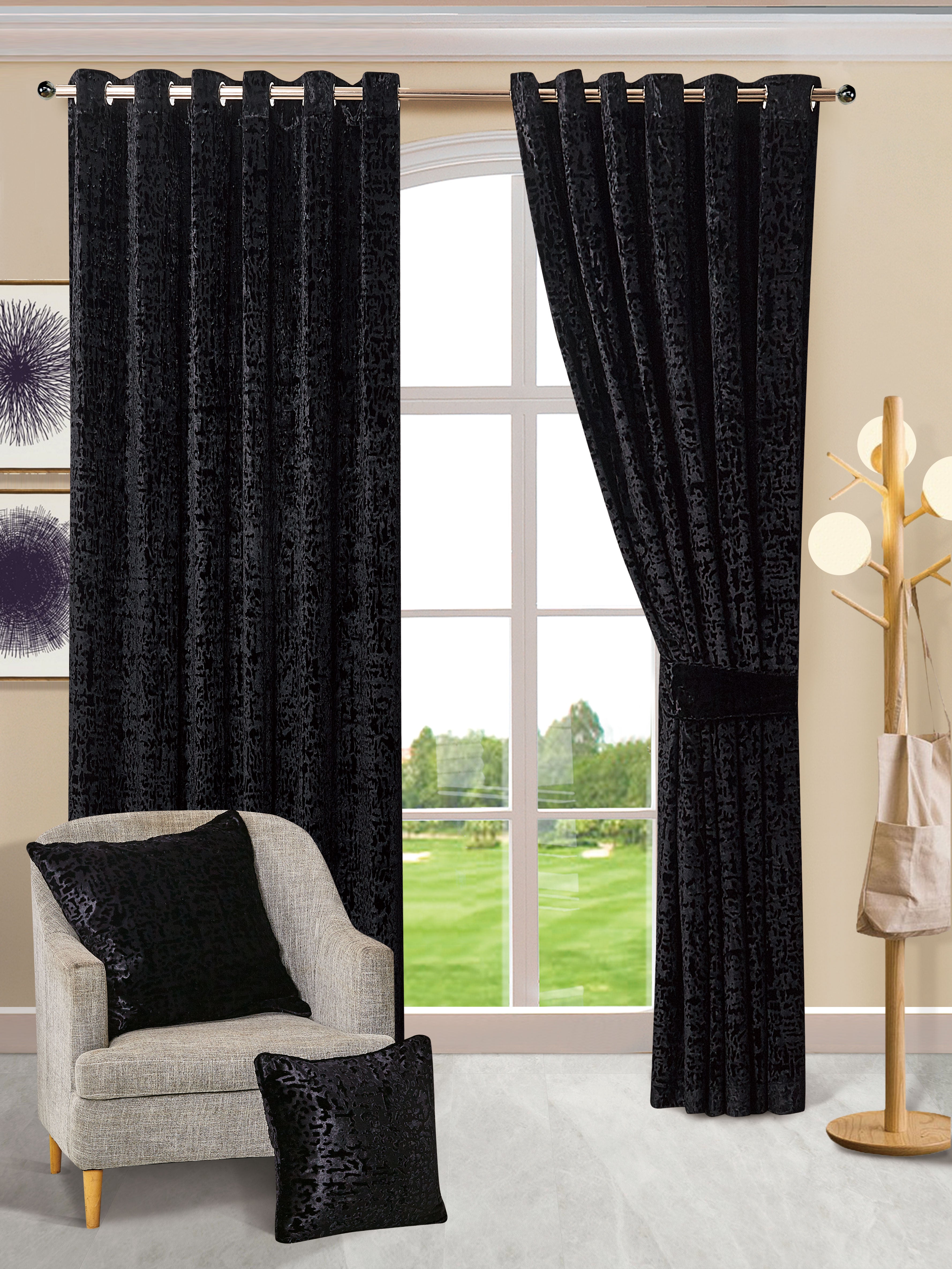 Luxury Ring top Plush Velvet Window Curtains