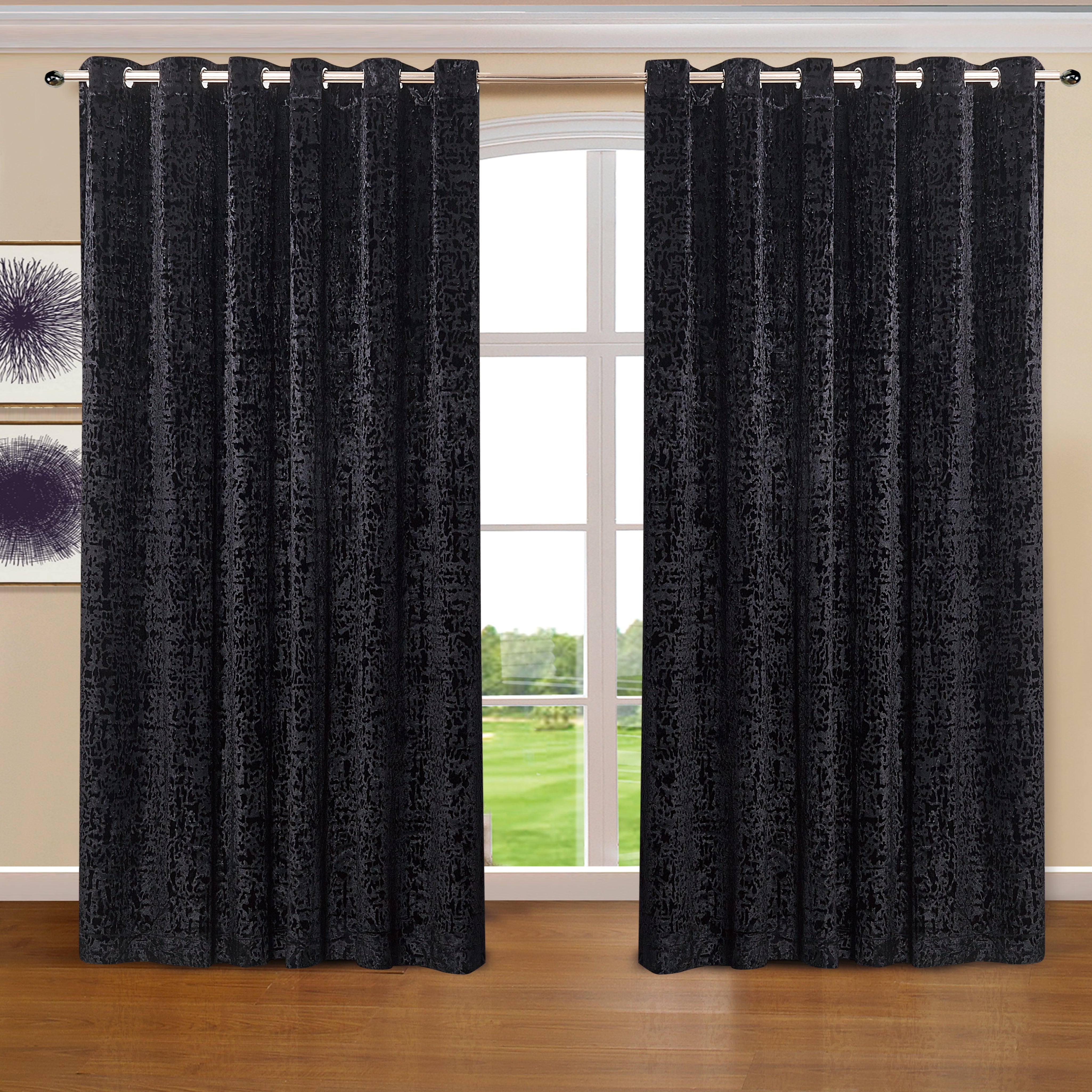 Luxury Ring top Plush Velvet Window Curtains