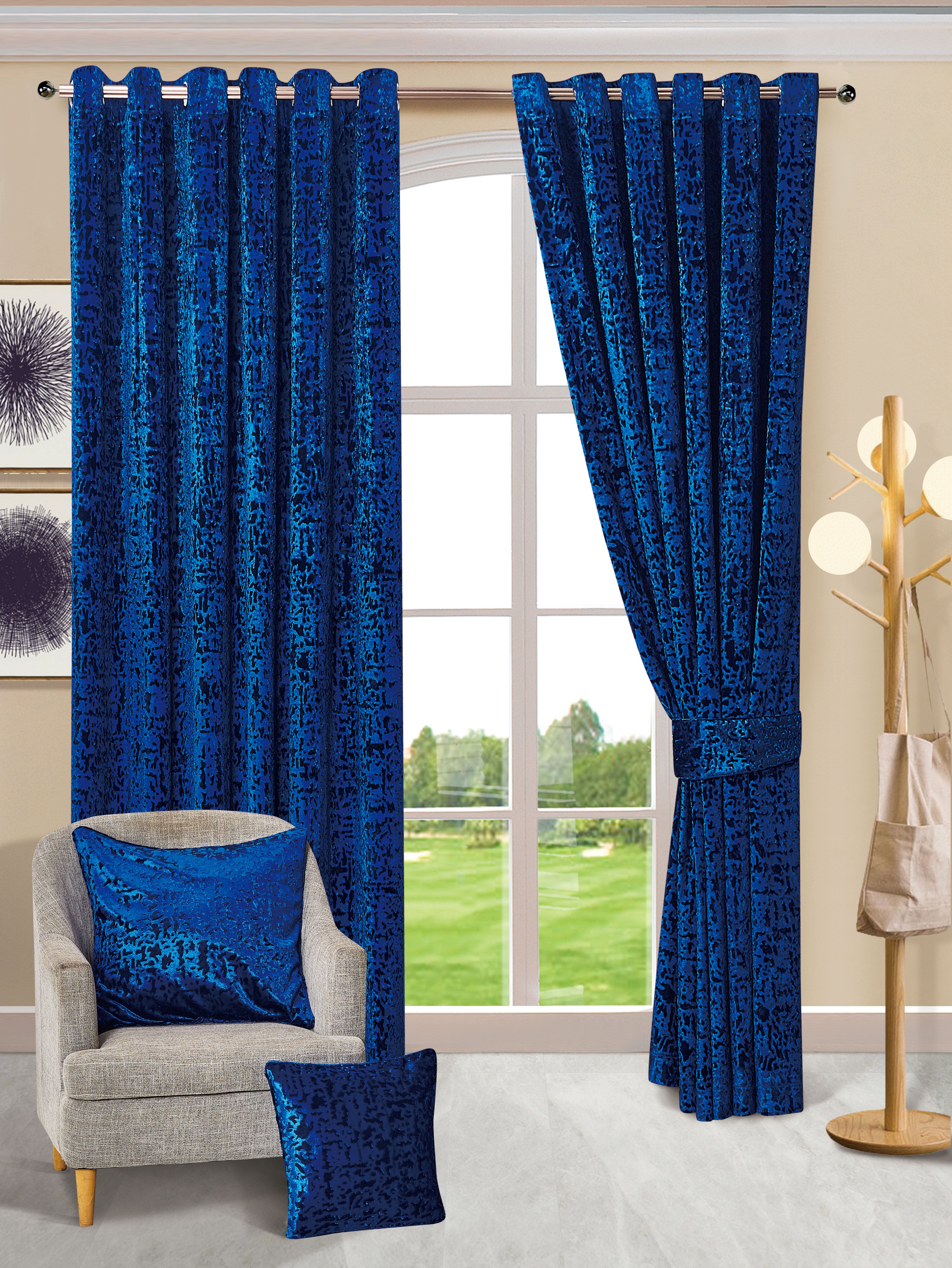 Luxury Ring top Plush Velvet Window Curtains