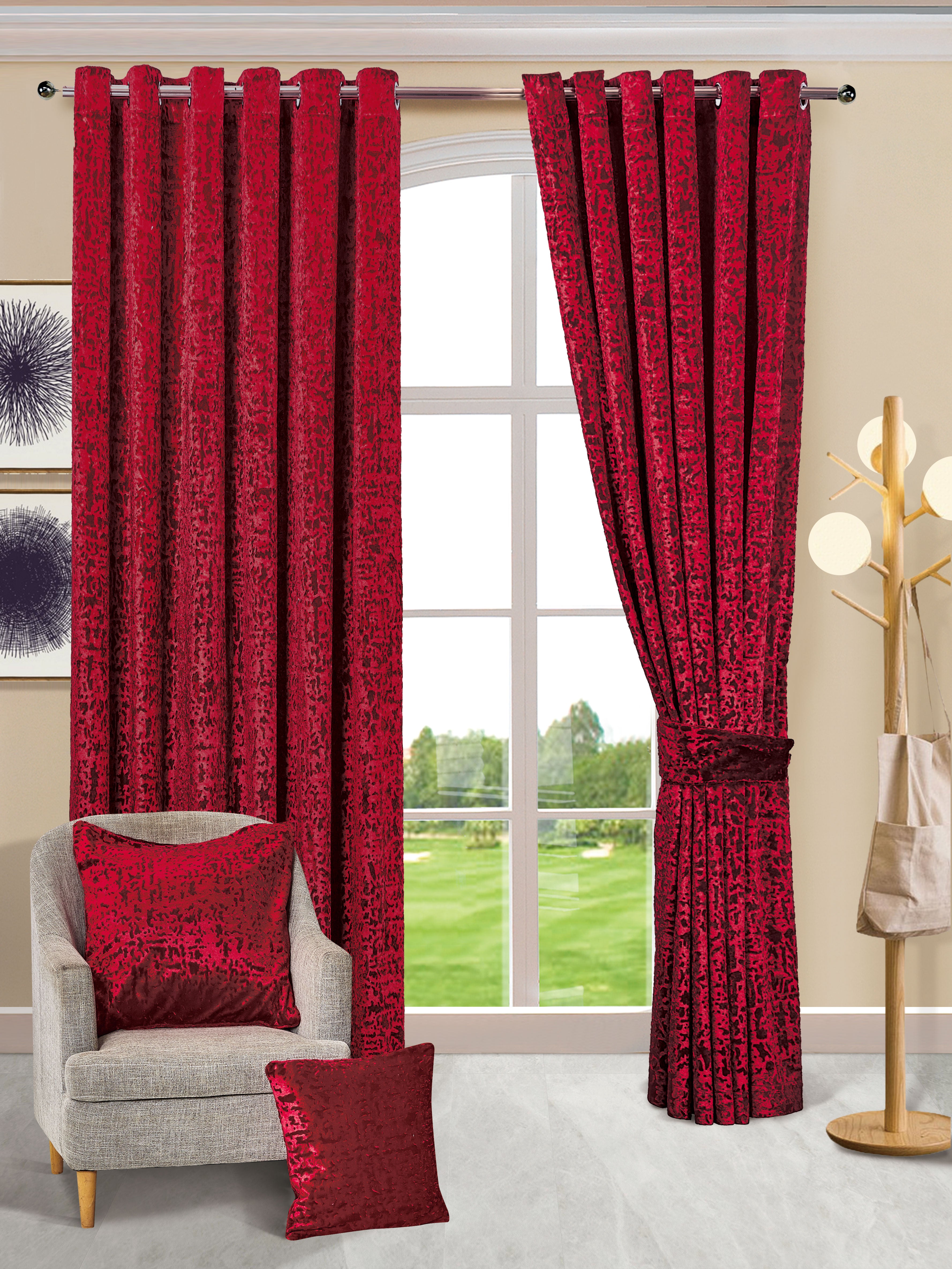 Luxury Ring top Plush Velvet Window Curtains