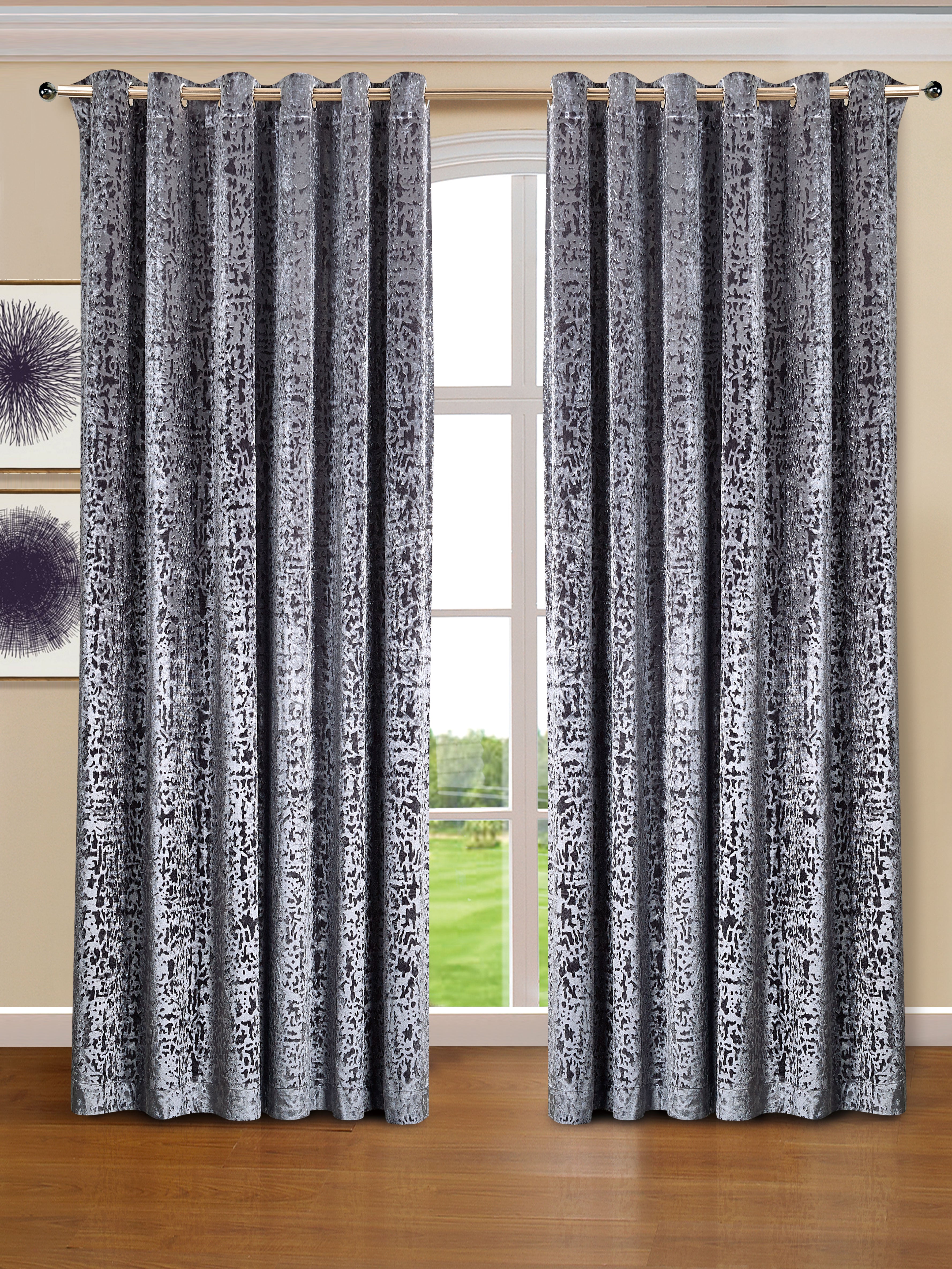Luxury Ring top Plush Velvet Window Curtains