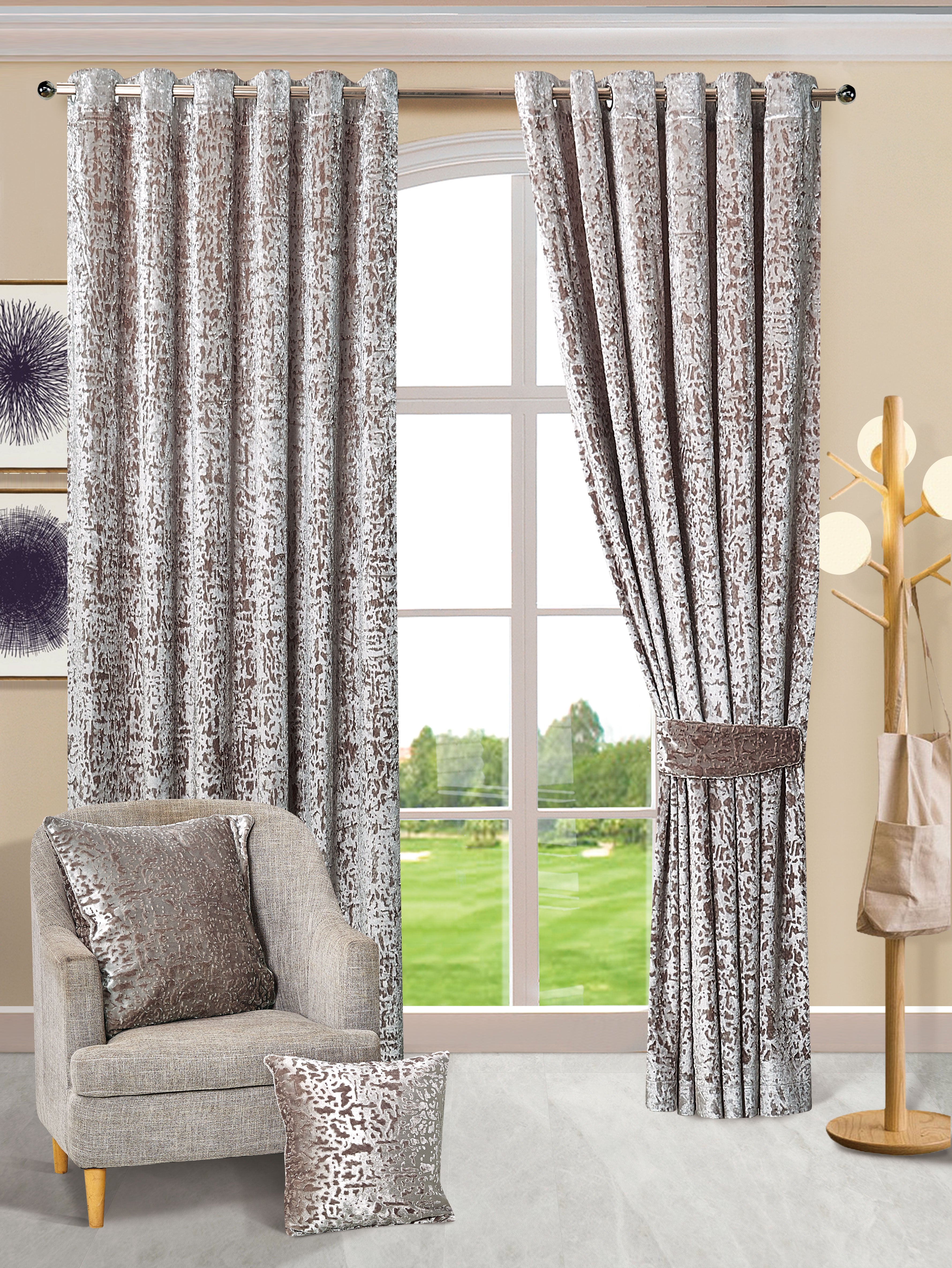 Luxury Ring top Plush Velvet Window Curtains