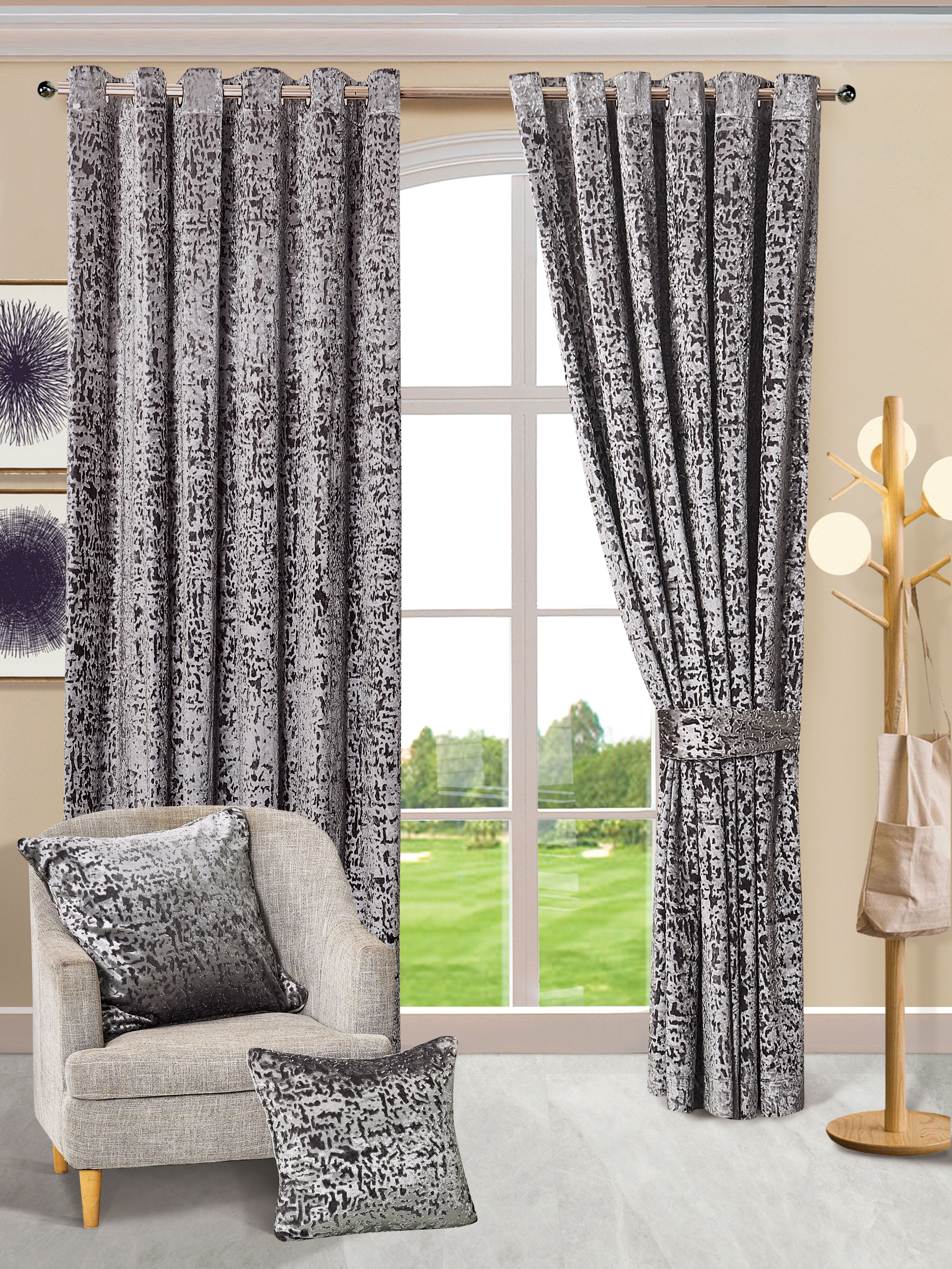 Luxury Ring top Plush Velvet Window Curtains