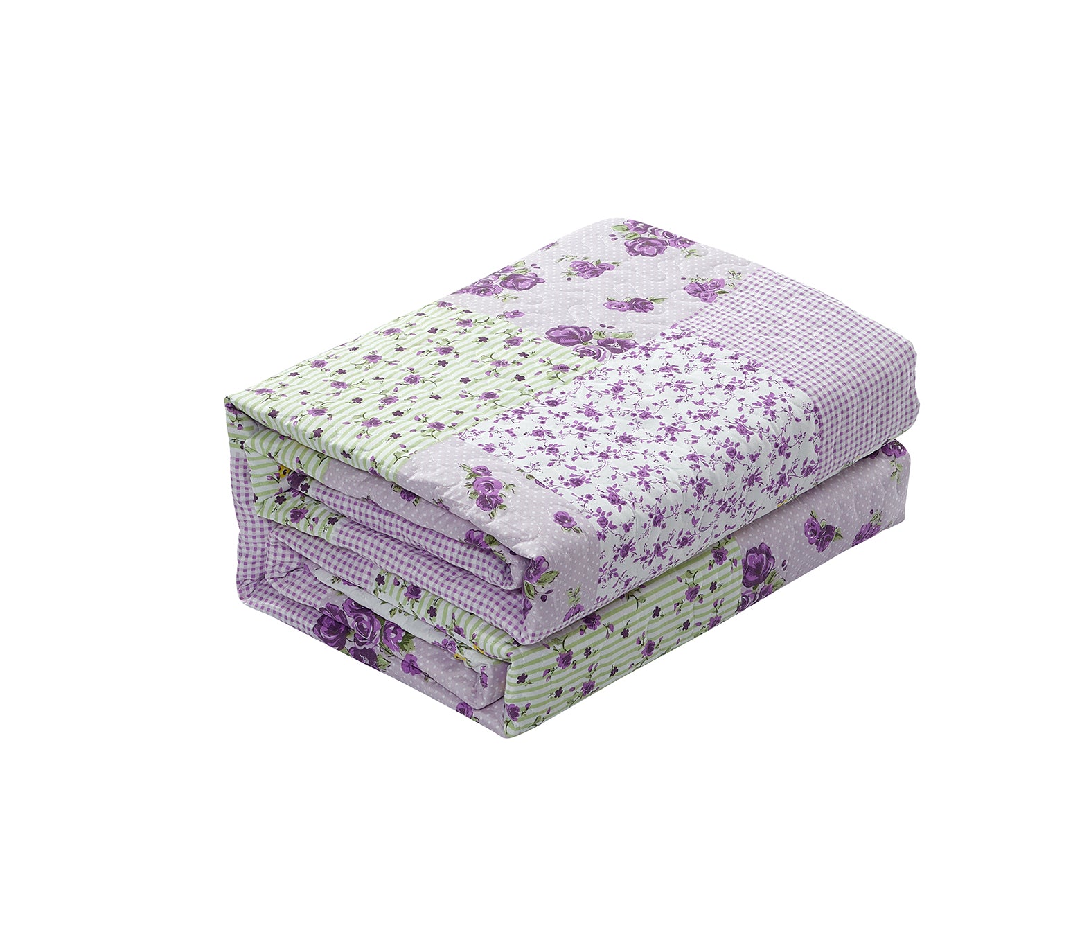 Luxury Quilted Patchwork Embroidered Bedspread Comforter with Pillow Case