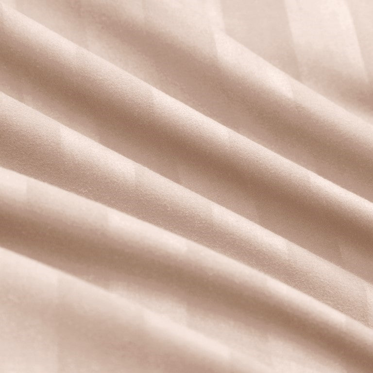 Elastic Edges Breathable Satin Stripe 30 Cm Deep Pocket Fitted Sheet