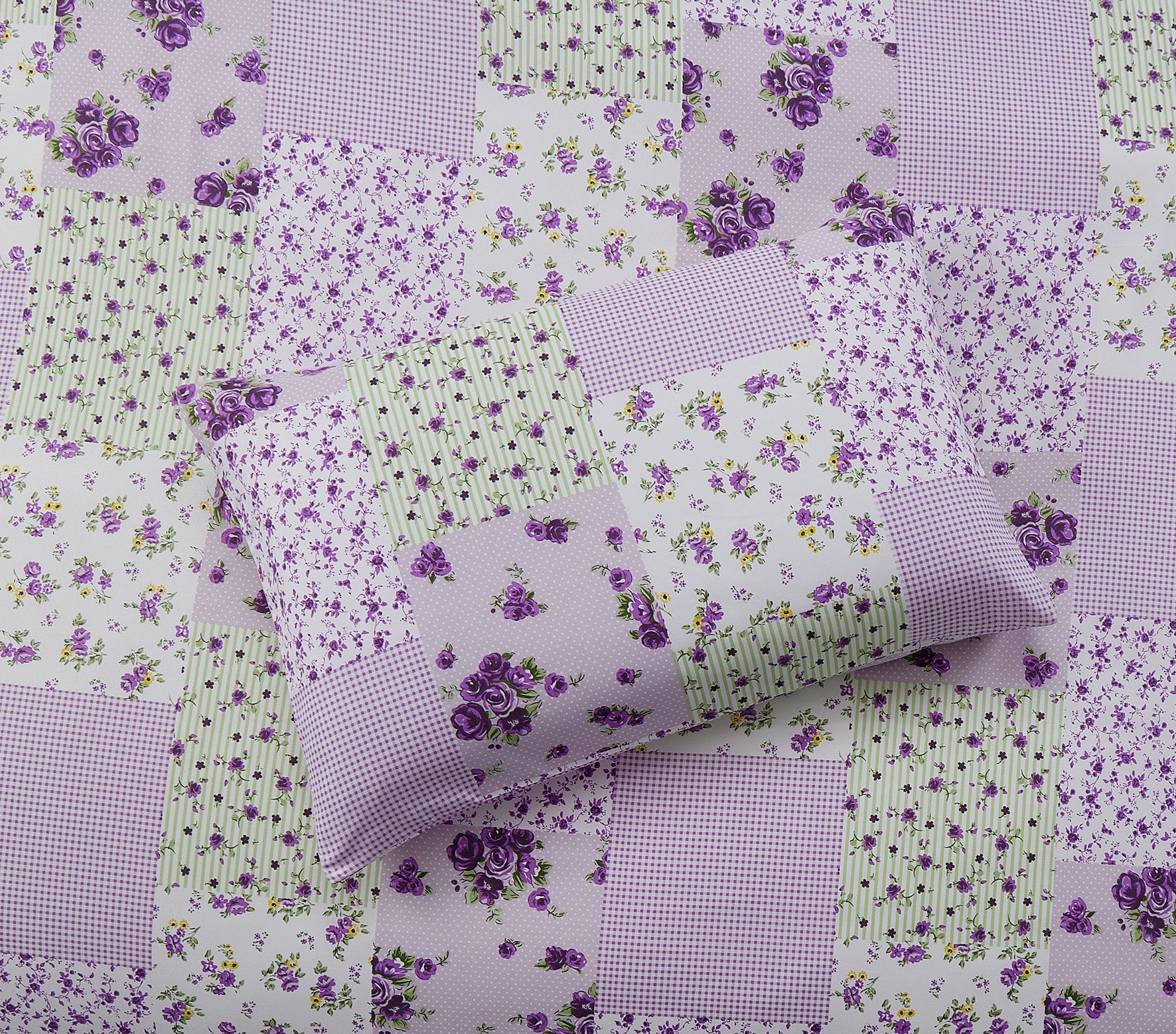 Breathable Microfiber Quilt Duvet Cover Set With Fitted Sheet