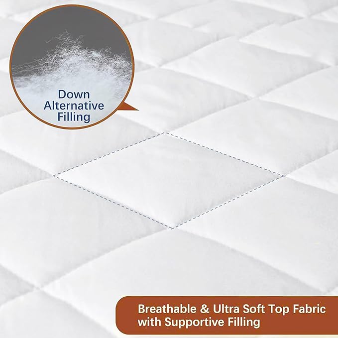 Quilted Fitted Mattress Protector Bedding Mattress Cover Topper Protection Extra Deep Stretches 35Cm