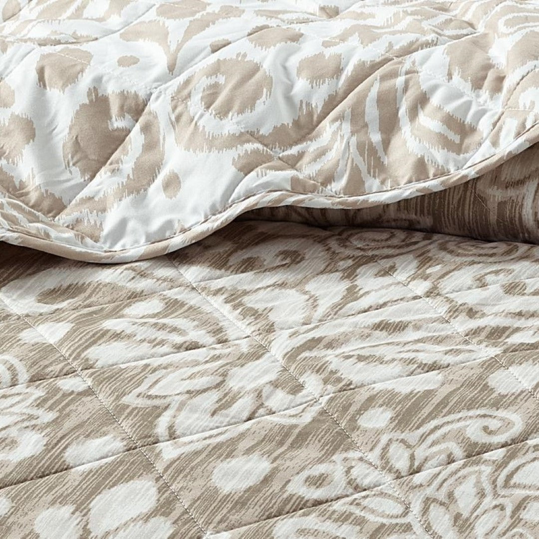 Printed Embroidered Quilted Bedspread Comforter with Pillow Case