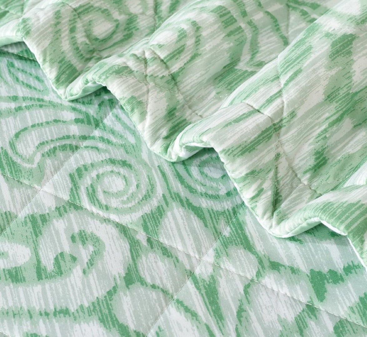Printed Embroidered Quilted Bedspread Comforter with Pillow Case