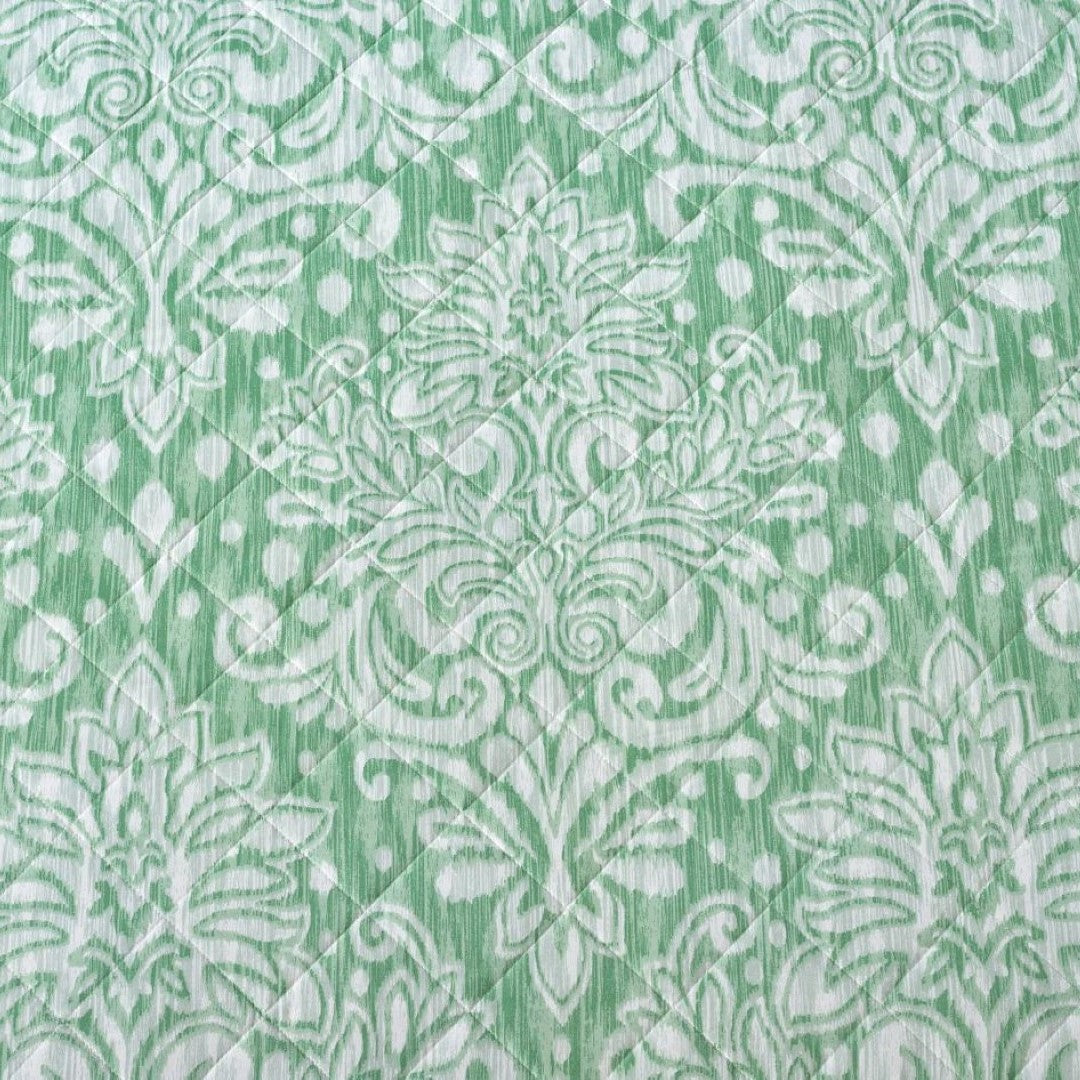 Printed Embroidered Quilted Bedspread Comforter with Pillow Case