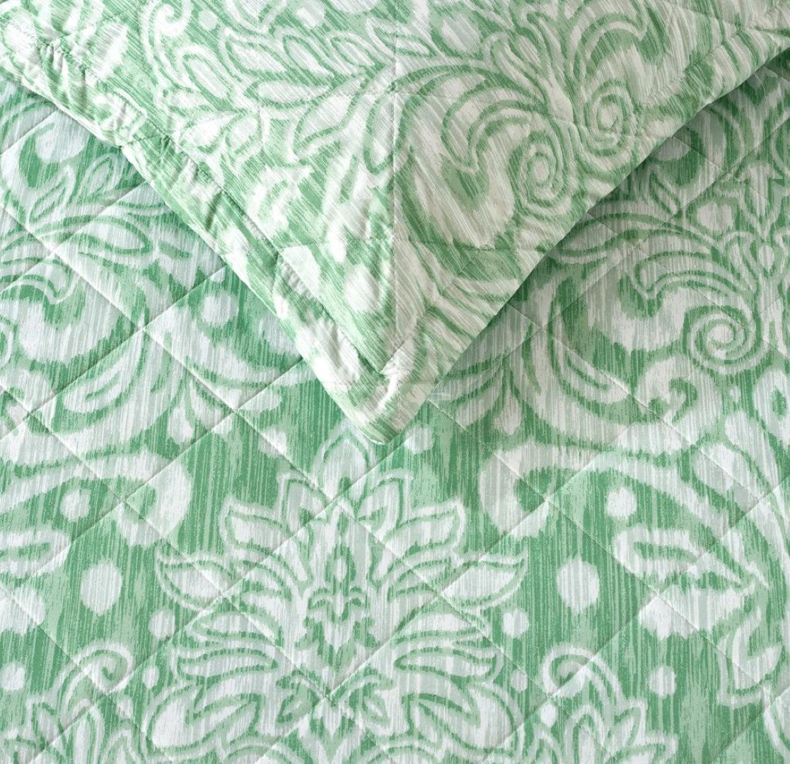 Printed Embroidered Quilted Bedspread Comforter with Pillow Case