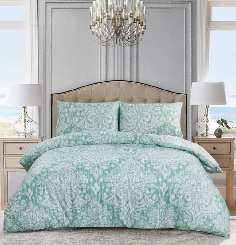 Breathable Microfiber Quilt Duvet Cover Set With Fitted Sheet