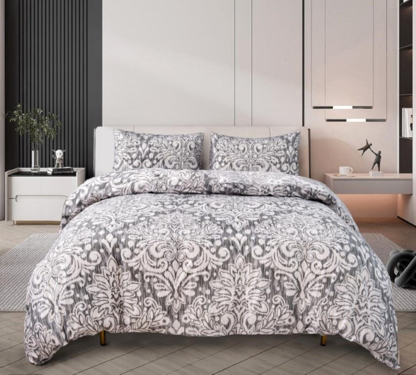 Breathable Microfiber Quilt Duvet Cover Set With Fitted Sheet