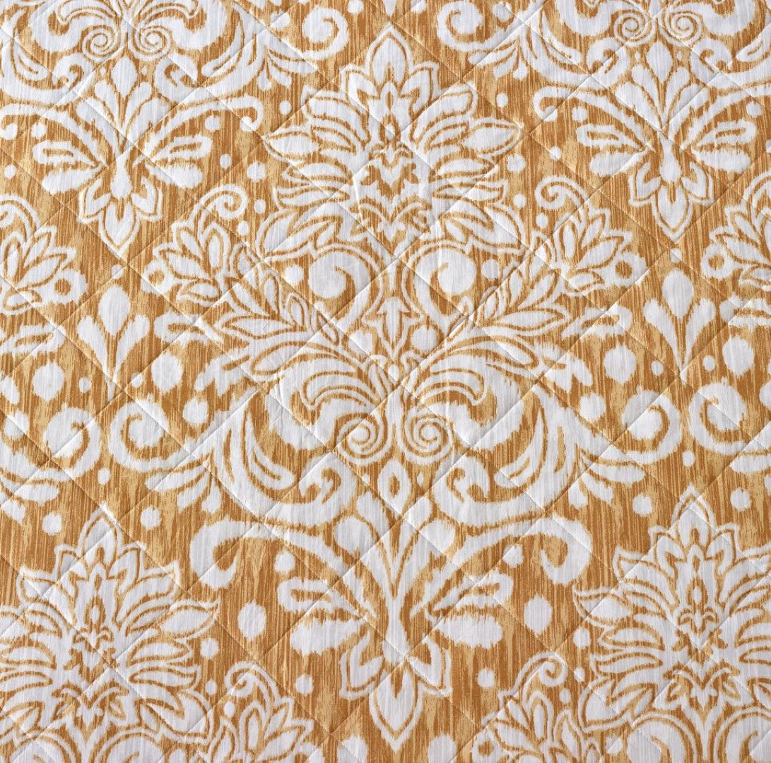 Printed Embroidered Quilted Bedspread Comforter with Pillow Case