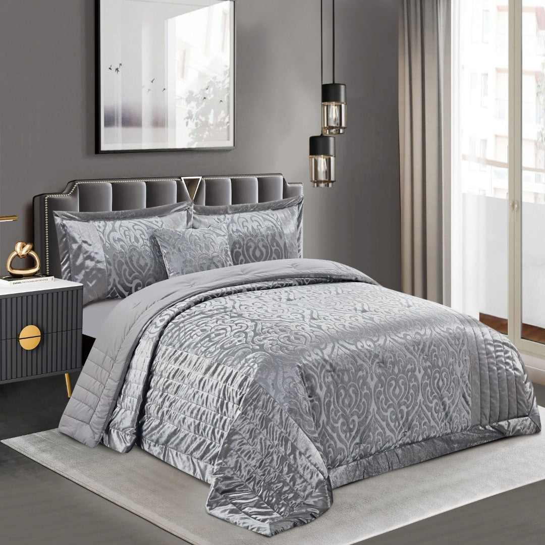Infinity Jacquard Velvet Bedspread Comforter with Pillow Case