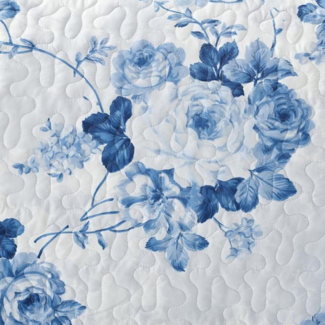 Printed Embroidered Quilted Bedspread Comforter with Pillow Case