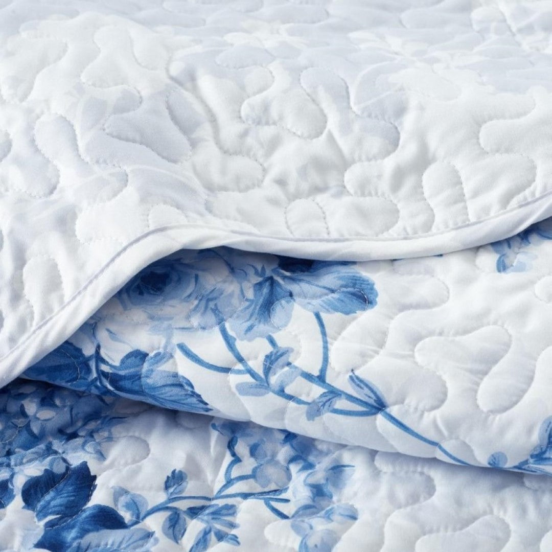 Printed Embroidered Quilted Bedspread Comforter with Pillow Case
