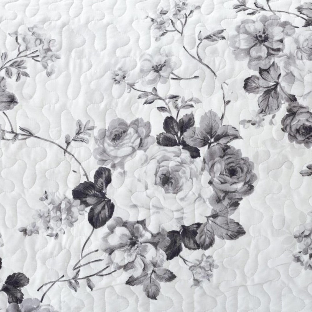 Printed Embroidered Quilted Bedspread Comforter with Pillow Case