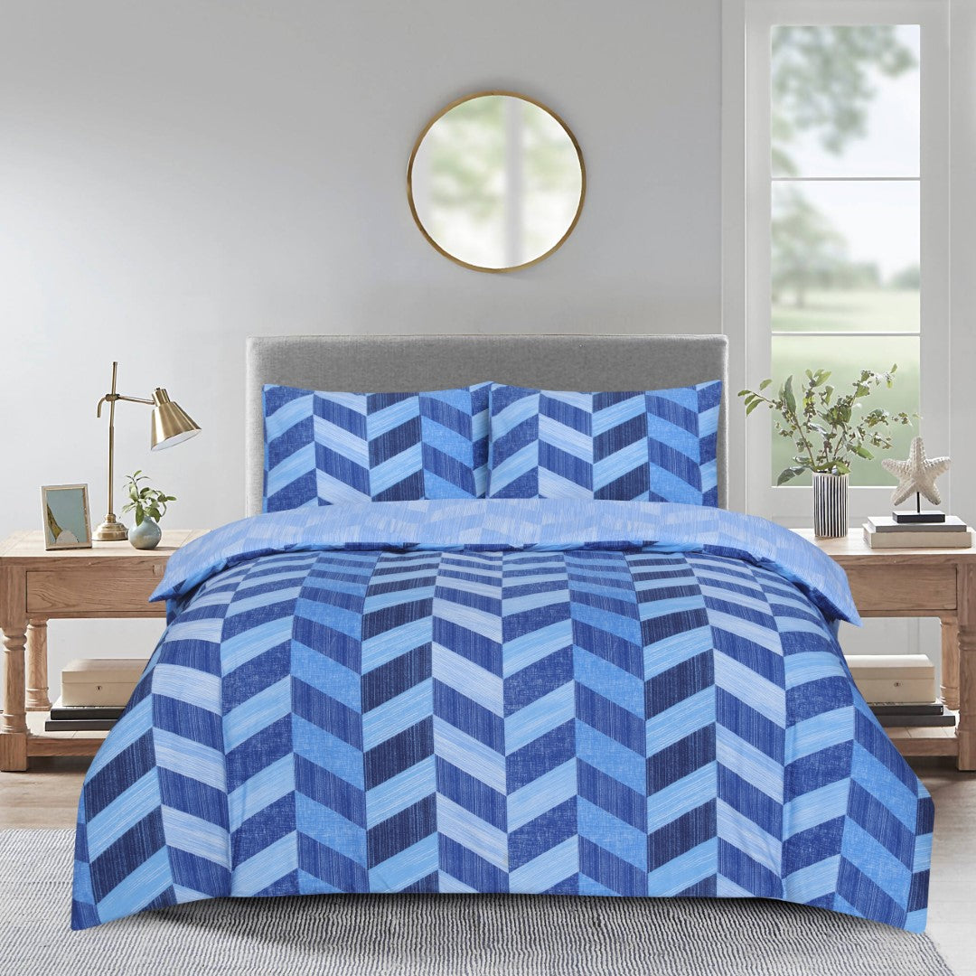 Breathable Microfiber Quilt Duvet Cover Set With Fitted Sheet