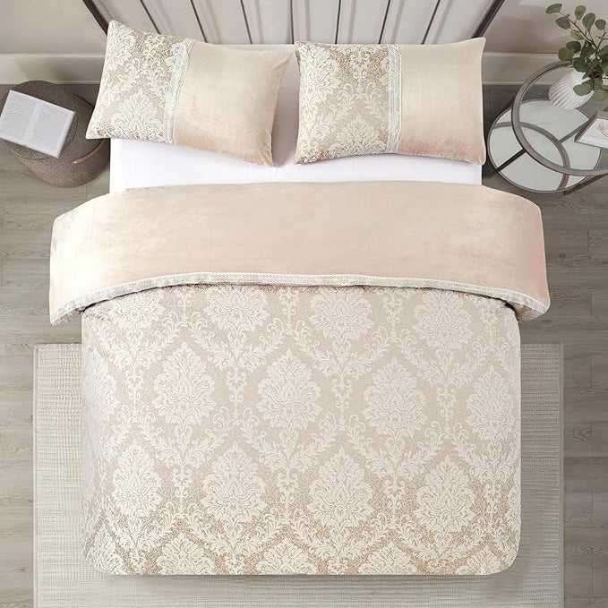 Luxury Jacquard Damask Pattern Charm Duvet Cover Set with Pillowcases