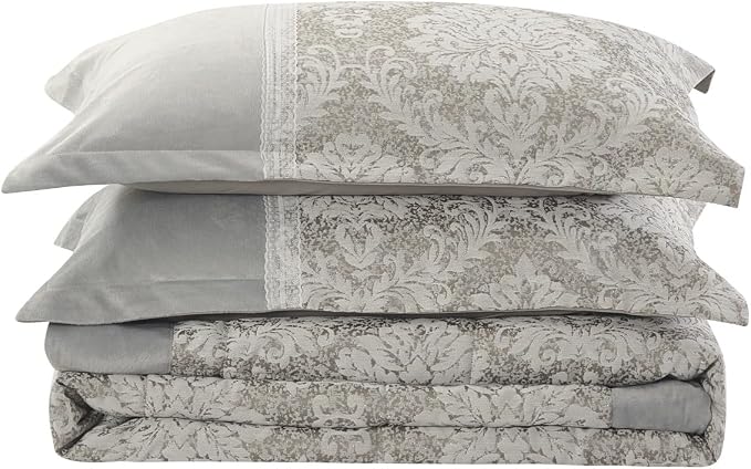 Charm Damask Pattern Velvet Jacquard Quilted Bedspread Comforter with Pillow Case