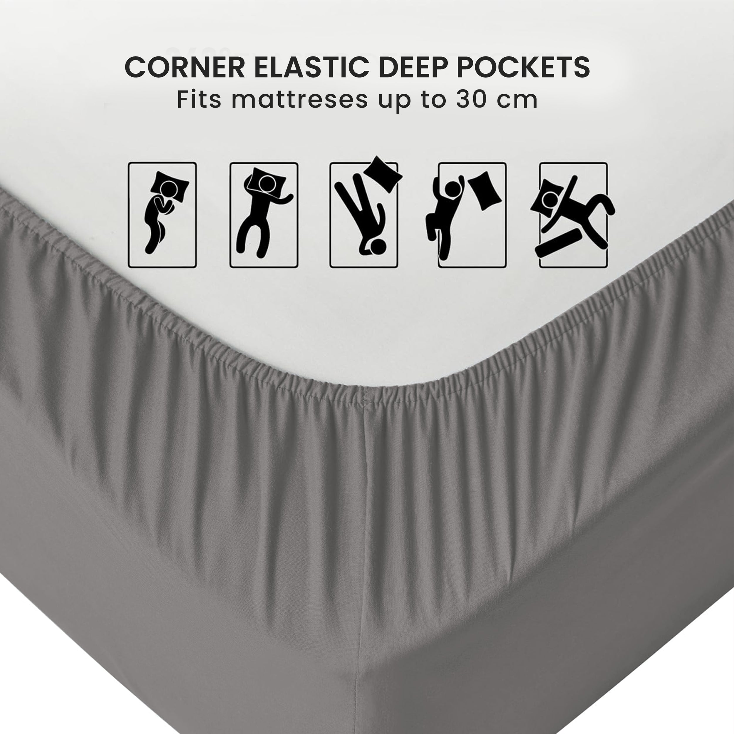 Fade Resistant Brushed Microfiber 30 Cm Deep Pocket Microfiber Fitted Sheet