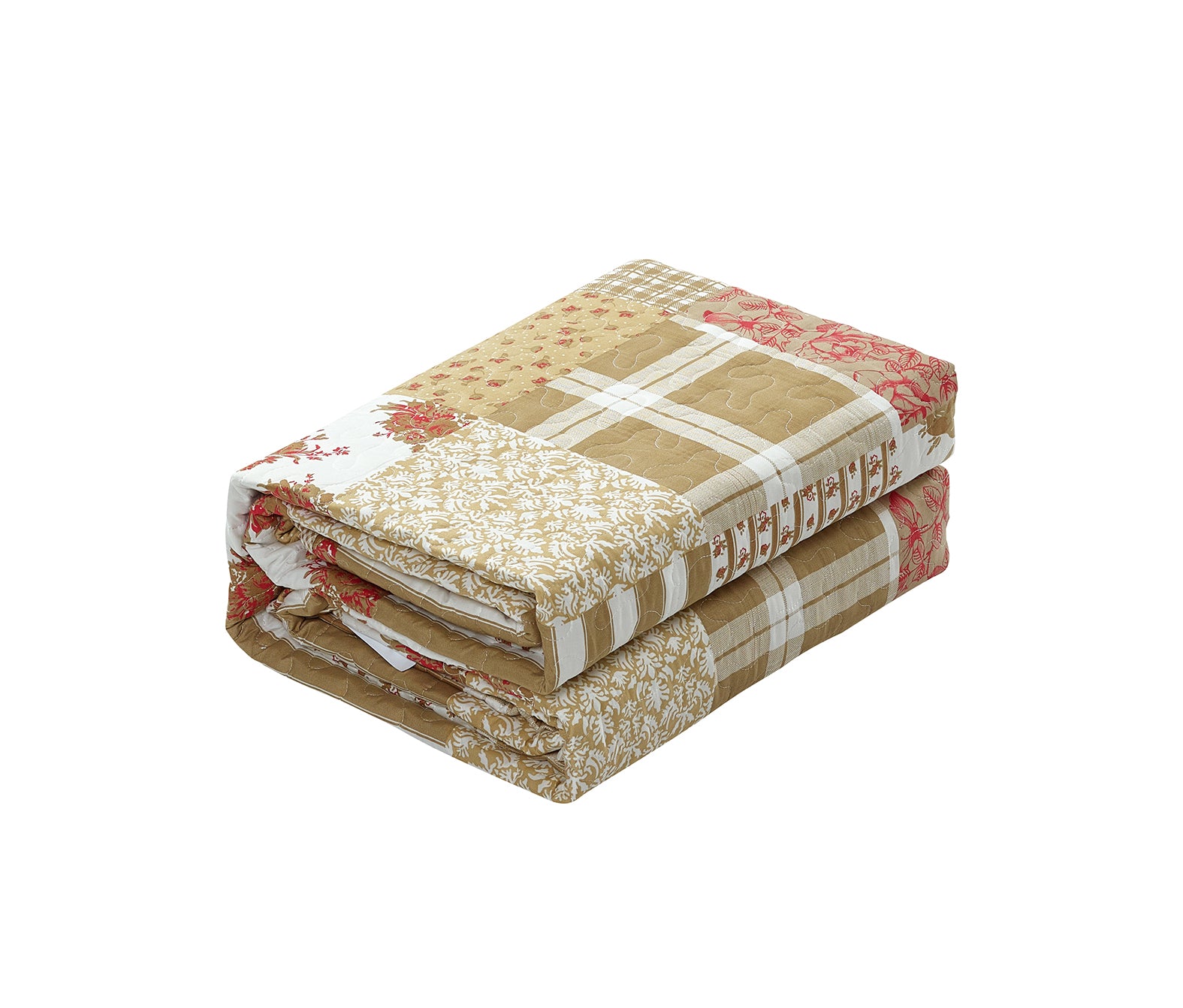 Luxury Quilted Patchwork Embroidered Bedspread Comforter with Pillow Case
