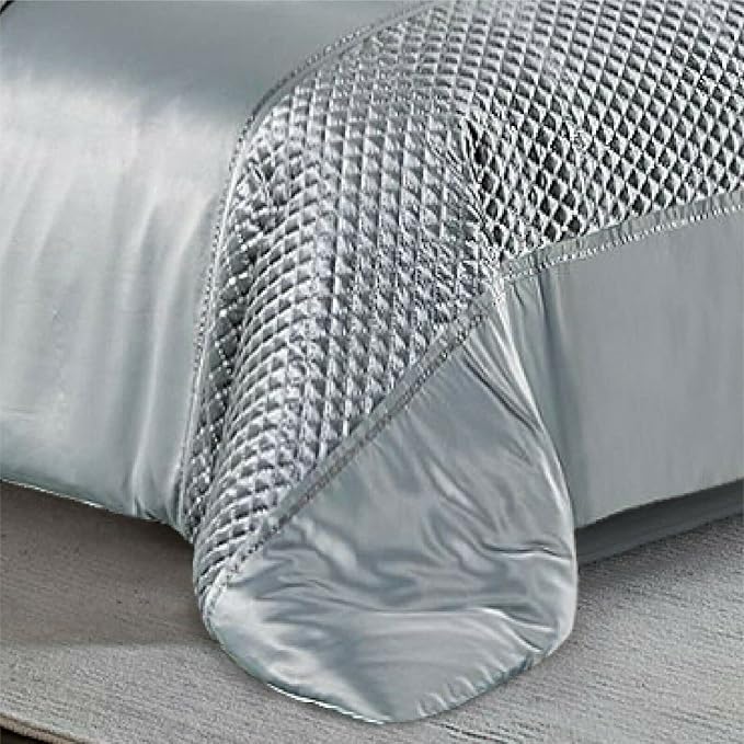 Atlanta Quilted Satin Sequence Design Bedspread Comforter with Pillow Case