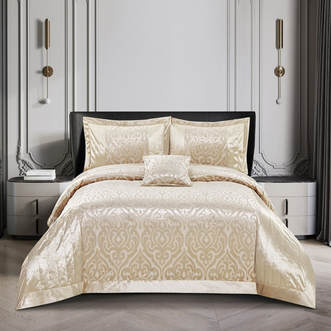 Infinity Jacquard Velvet Bedspread Comforter with Pillow Case