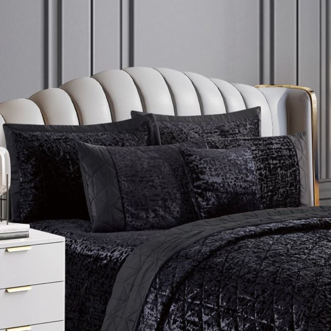 Luxury Quilted Plush Velvet Bedspread Comforter with Pillow Case