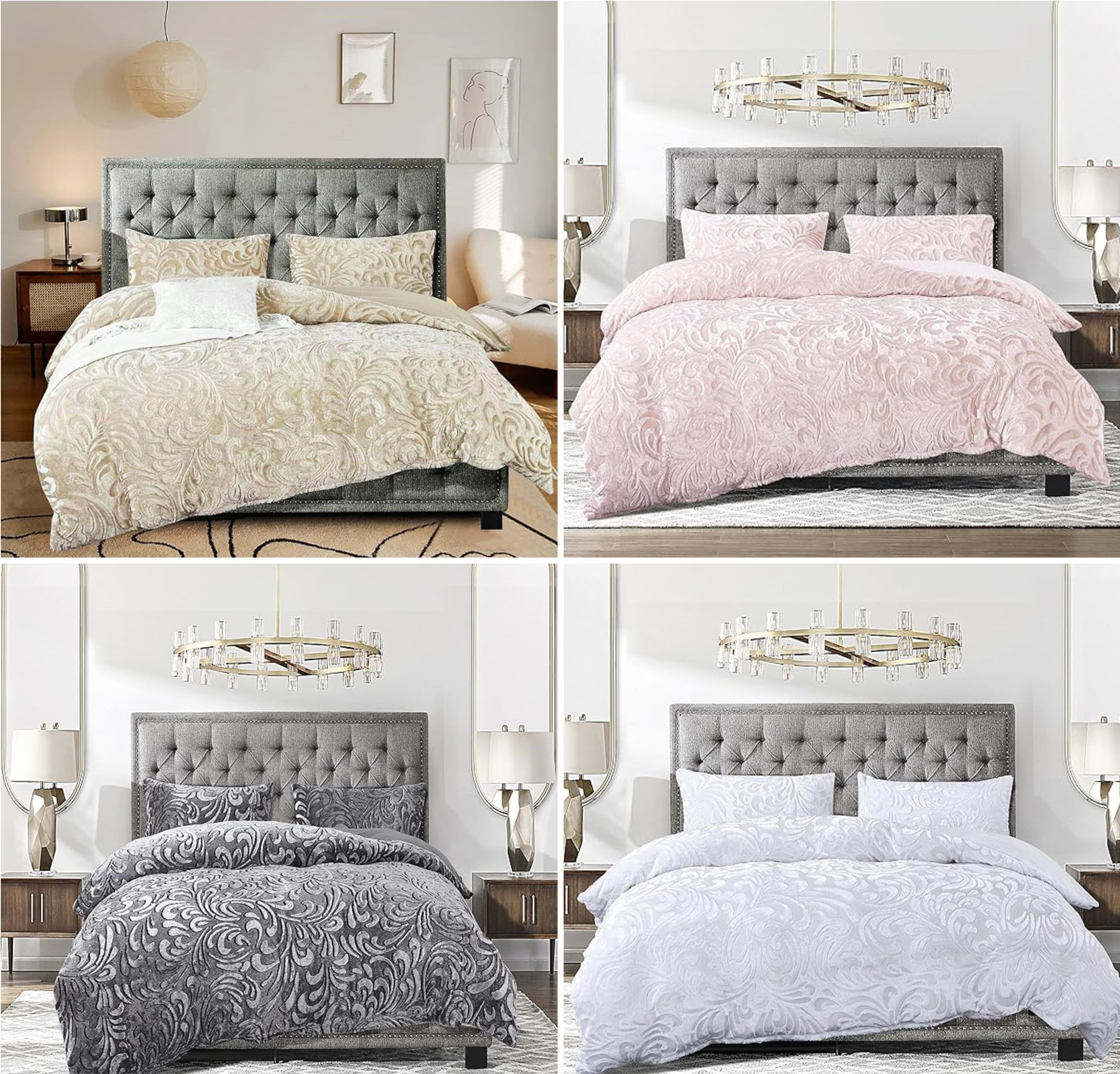 Pressed Velvet Teddy Fleece Duvet Cover Set