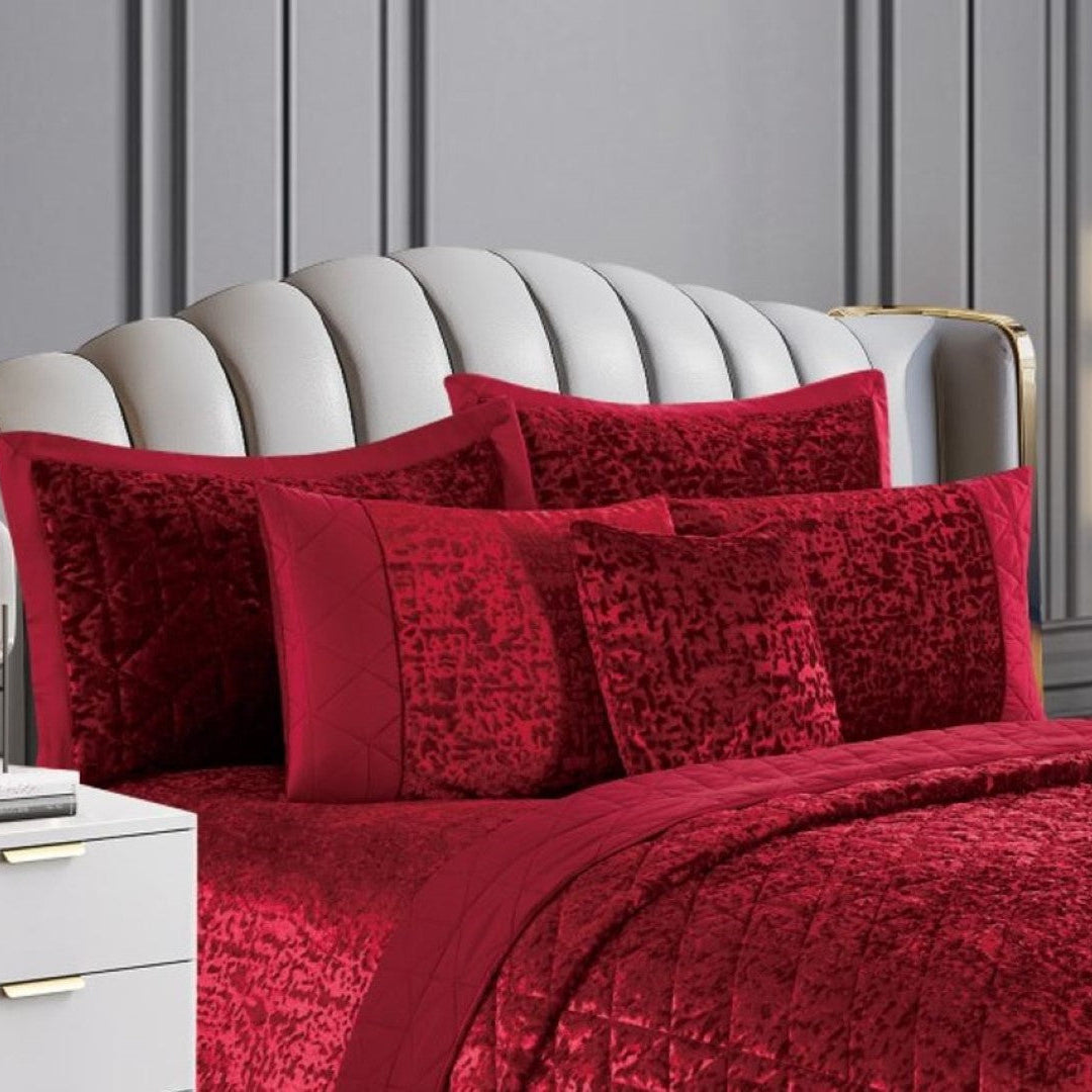 Luxury Quilted Plush Velvet Bedspread Comforter with Pillow Case