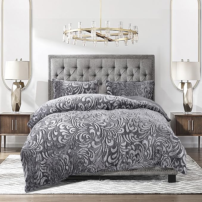 Pressed Velvet Teddy Fleece Duvet Cover Set