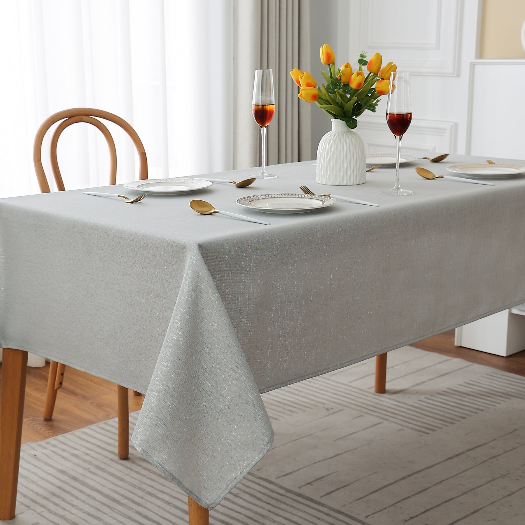 Home Decorative Glitter Dinning Table Cover Protector Tablecloth