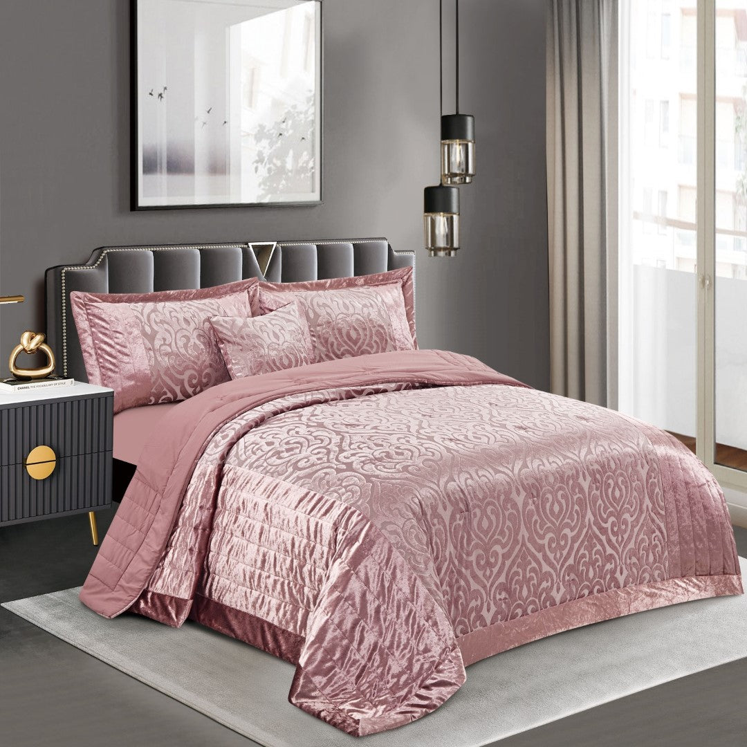 Infinity Jacquard Velvet Bedspread Comforter with Pillow Case