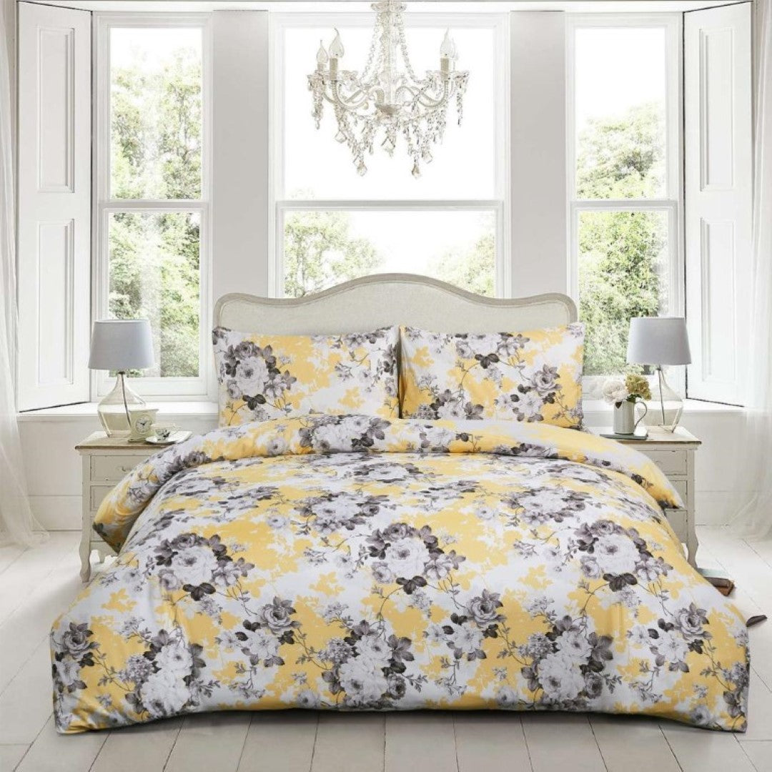 Breathable Cotton Rich Quilt Duvet Cover Set With Fitted Sheet