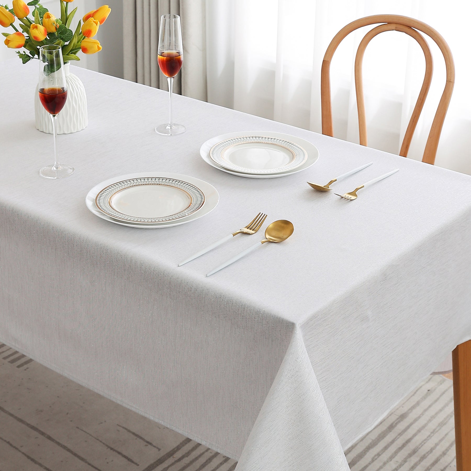 Home Decorative Glitter Dinning Table Cover Protector Tablecloth